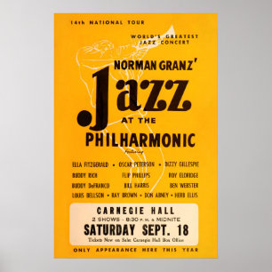 1954 Jazz at the Philharmonic - Carnegie Hall 2 Poster