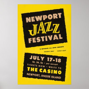 1954 Newport Jazz Festival jazz poster - The First