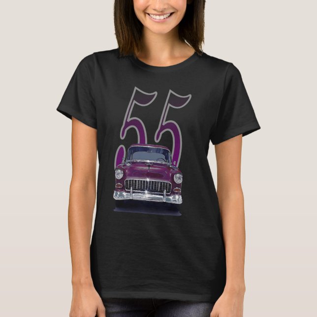 1955 55 chevys bel air classic vintage muscle car  T-Shirt (Front)