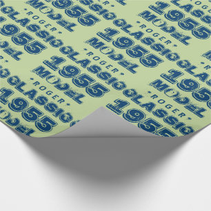 1955 60th Birthday CLASSIC MODEL Green J60 Wrapping Paper