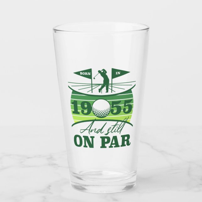 1955 70th Birthday Golf Humour Glass (Front)