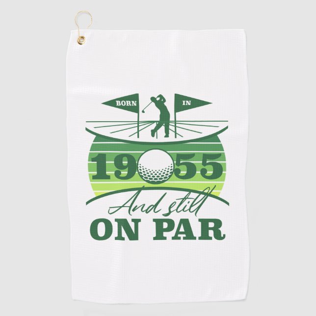 1955 70th Birthday Golf Humour Golf Towel (Front)