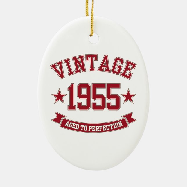 1955 Aged to Perfection Ceramic Tree Decoration (Back)