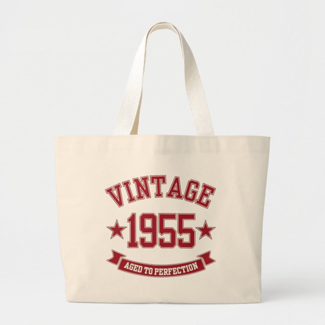 1955 Aged to Perfection Large Tote Bag (Front)