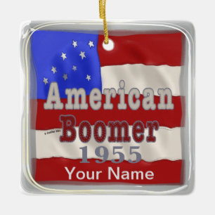 1955 Baby Boomer Birthday custom ornaments 