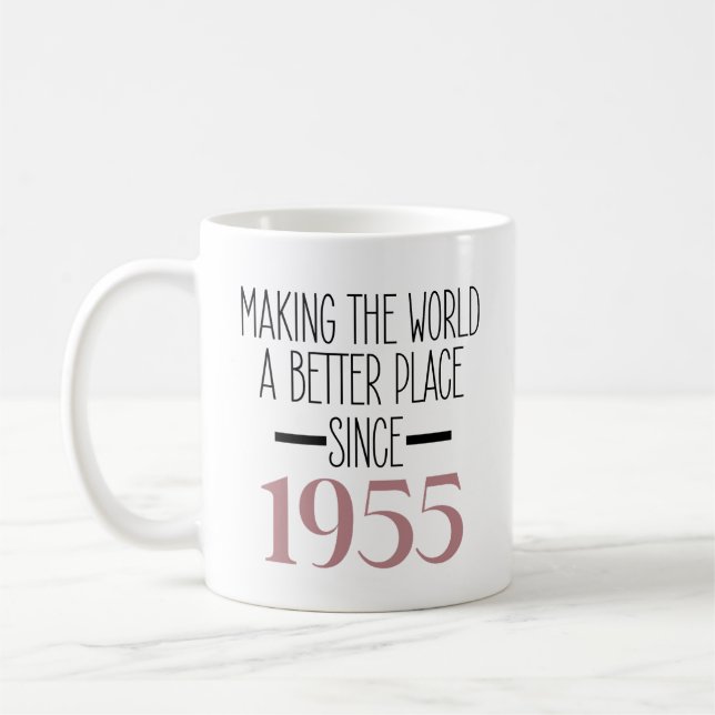 1955 Birthday 70th Years Old Gifts Women Men Coffee Mug (Left)