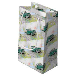 1955 Car On a Road Map Small Gift Bag