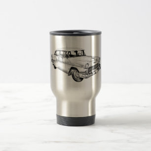 1955 Chevrolet Bel Air Antique Car Illustration Travel Mug