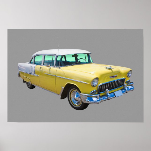1955 Chevrolet Bel Air Antique Car Poster (Front)