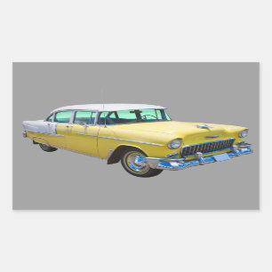 1955 Chevrolet Bel Air Antique Car Rectangular Sticker