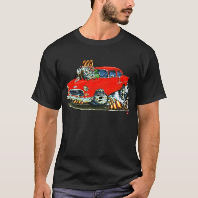 1955 Chevy 150-210 Red Car T-Shirt (Front)