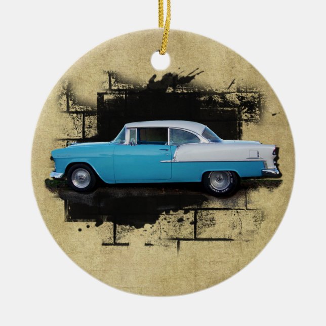 1955 Chevy Bel Air- Classic Car-Ornament Ceramic Tree Decoration (Front)