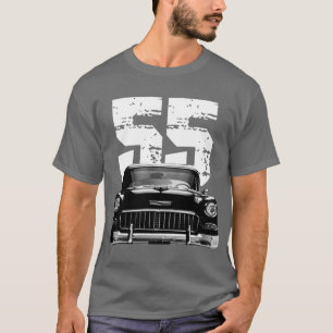 1955 Chevy Bel Air Front Grill View with White Yea T-Shirt