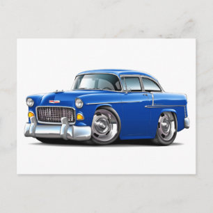 1955 Chevy Belair Blue Car Postcard