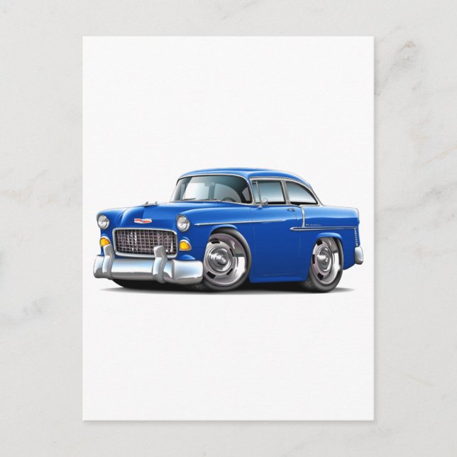 1955 Chevy Belair Blue Car Postcard (Front)
