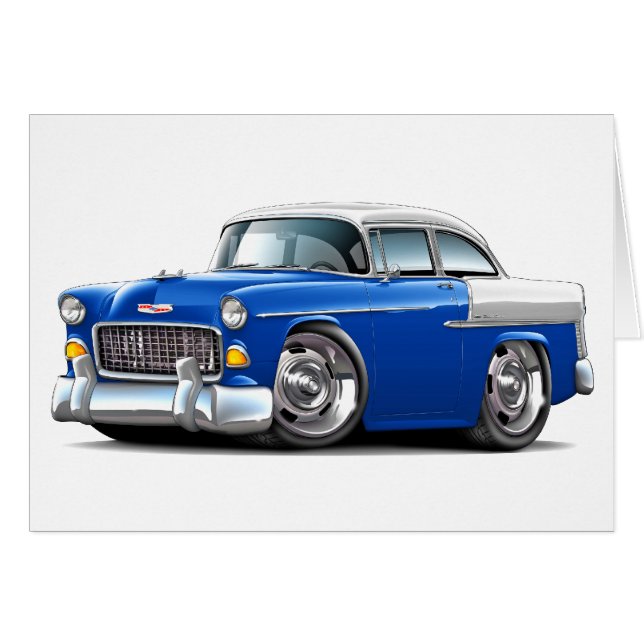 1955 Chevy Belair Blue-White Car (Front Horizontal)