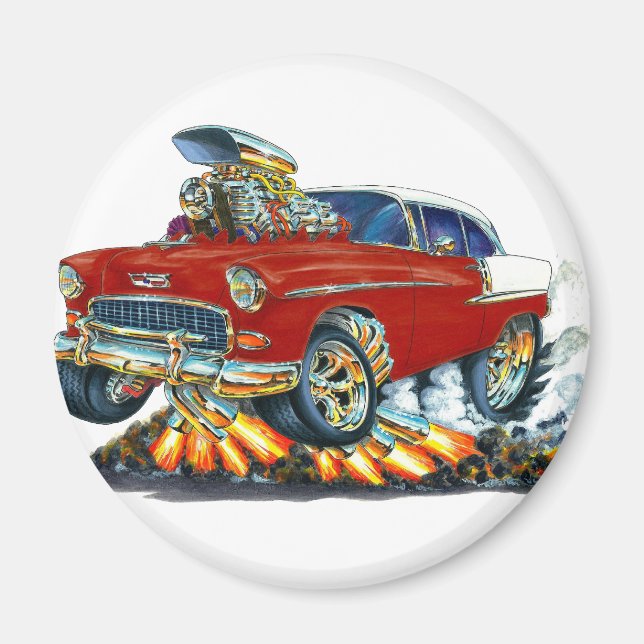 1955 Chevy Belair Maroon Car Magnet (Front)