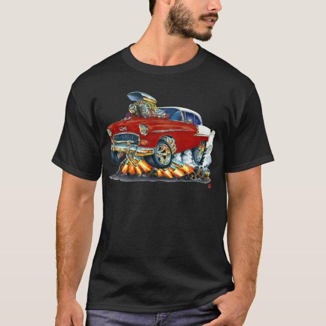 1955 Chevy Belair Maroon Car T-Shirt (Front)