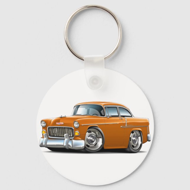 1955 Chevy Belair Orange Car Key Ring (Front)