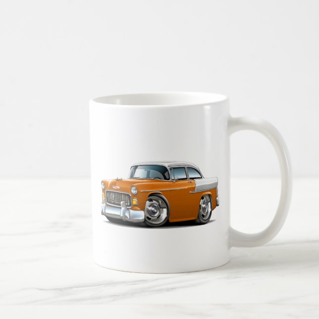 1955 Chevy Belair Orange-White Car Coffee Mug (Right)