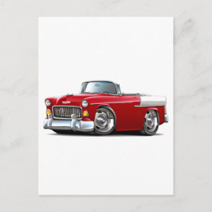 1955 Chevy Belair Red-White Convertible Postcard