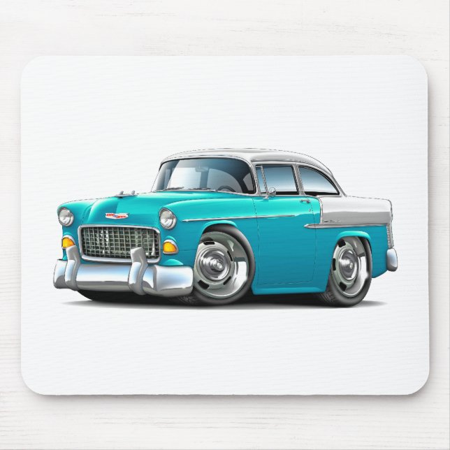1955 Chevy Belair Turquoise-White Car Mouse Mat (Front)