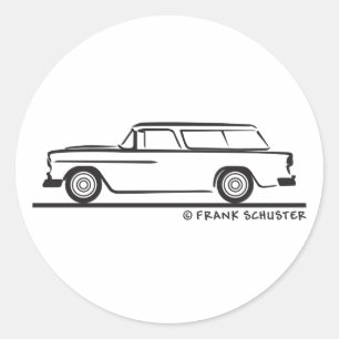 1955 Chevy Nomad Bel Air Classic Round Sticker