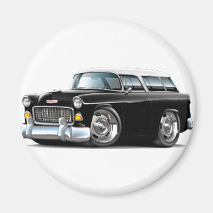 1955 Chevy Nomad Black-White Car Magnet