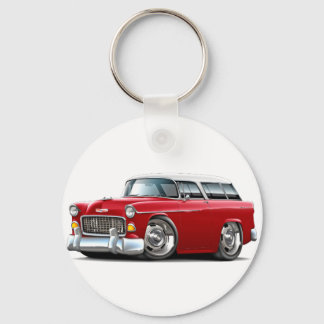 1955 Chevy Nomad Red-White Car Key Ring