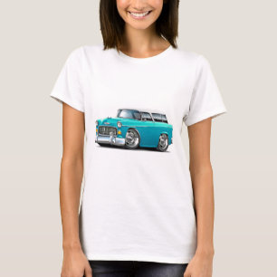 1955 Chevy Nomad Turquoise-White Car T-Shirt