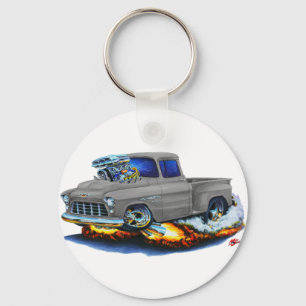 1955 Chevy Stepside Pickup Grey Truck Key Ring