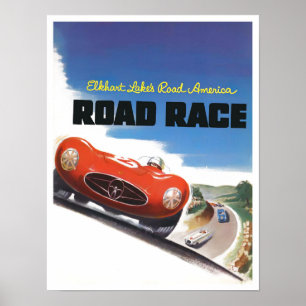 1955 Elkhart Lake road race Poster