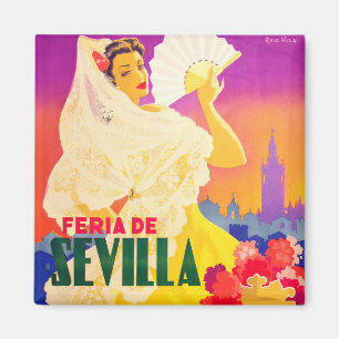 1955 Feria de Sevilla Spain vintage travel Magnet