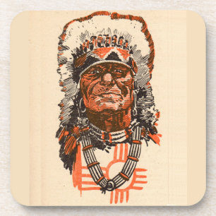 1955 Indian chief from Billy the Kid (UK) comics Coaster