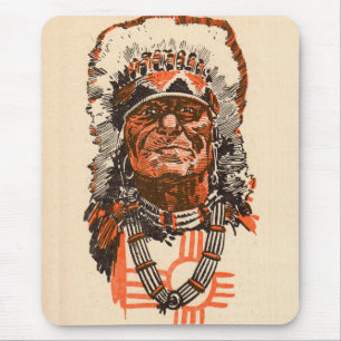 1955 Indian chief from Billy the Kid (UK) comics Mouse Mat