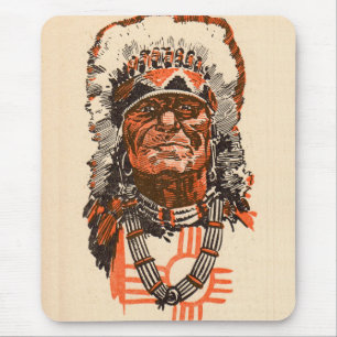 1955 Indian chief from Billy the Kid (UK) comics Mouse Mat