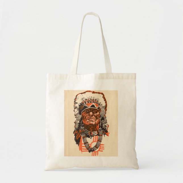 1955 Indian chief from Billy the Kid (UK) comics Tote Bag (Front)
