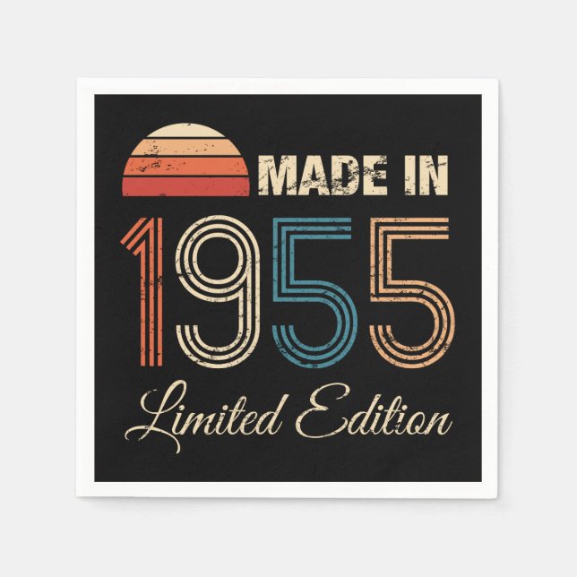 1955 Vintage 70th Birthday Napkin (Front)