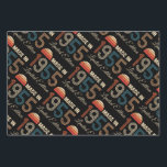 1955 Vintage 70th Birthday Wrapping Paper Sheet<br><div class="desc">A stylish birth year gift idea for anyone celebrating a milestone age. This eye-catching birthday design has a light,  vibrant retro colour scheme.</div>