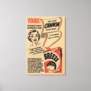 1955 Vintage Washing Powder Advert Canvas Print