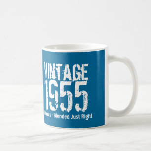 1955 Vintage Year or Any Birthday Blue White M55A Coffee Mug