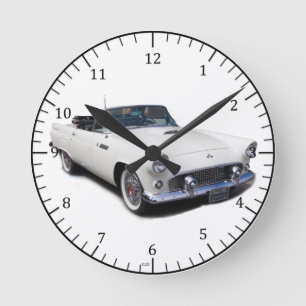 1955 white convertible clock