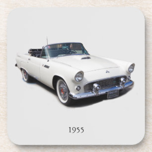1955 white convertible coaster set