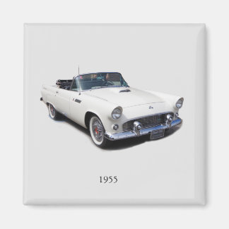1955 white convertible magnet