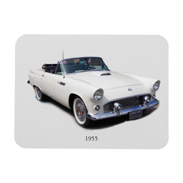 1955 white convertible magnet (Horizontal)