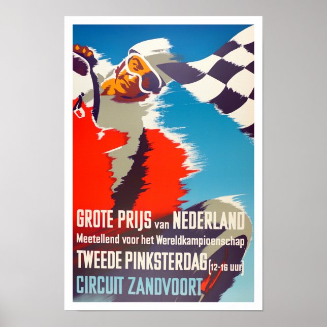 1955 Zandvoort Grand Prix vintage racing Poster (Front)
