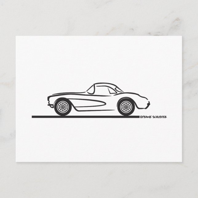1956 1957 Chevrolet Corvette Hardtop Postcard (Front)
