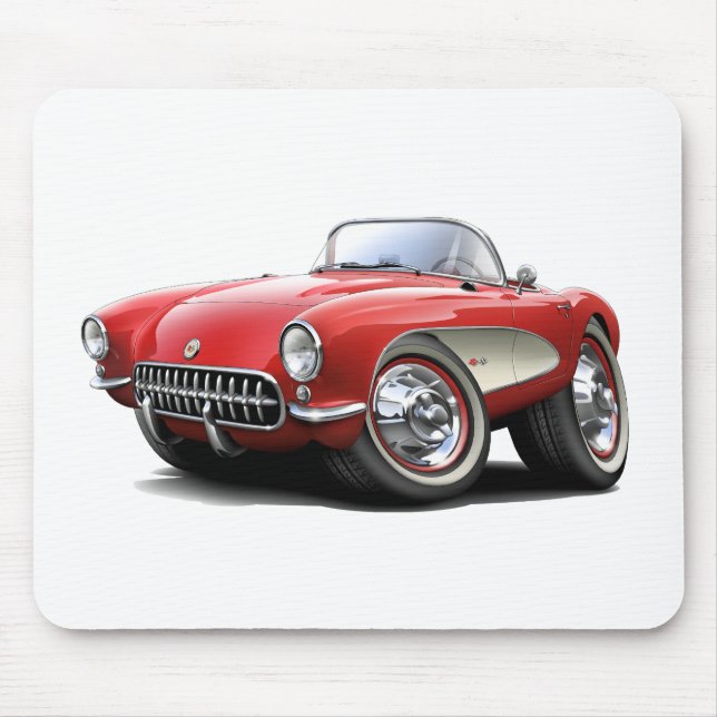 1956-57 Corvette Red Car Mouse Mat (Front)