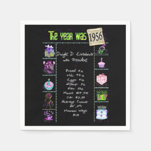 1956 Birth Year Trivia Napkin