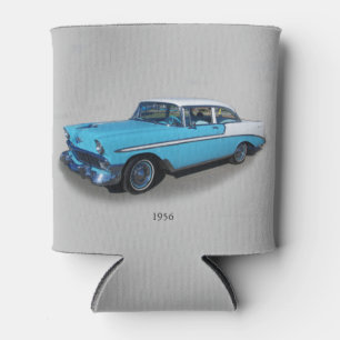 1956 blue & white classic car can cooler